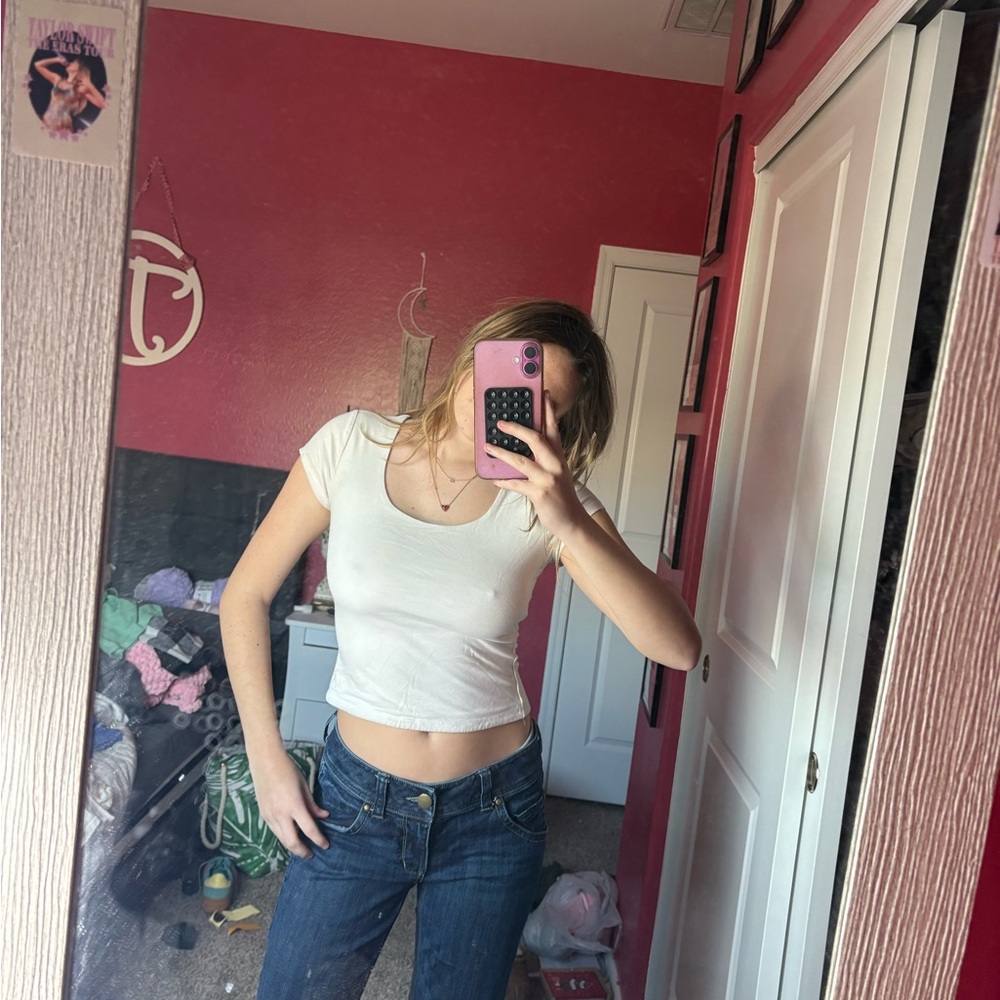 Pink Rose Cream Crop Top